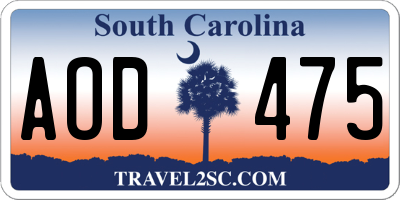 SC license plate AOD475