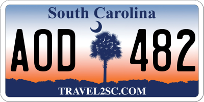 SC license plate AOD482