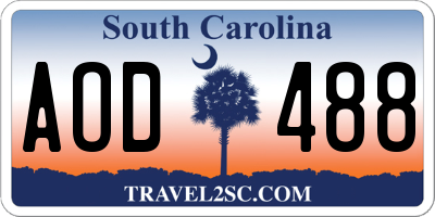 SC license plate AOD488