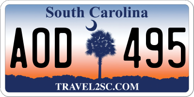SC license plate AOD495