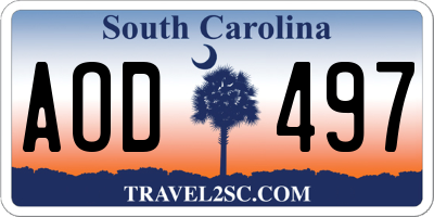SC license plate AOD497