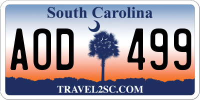 SC license plate AOD499