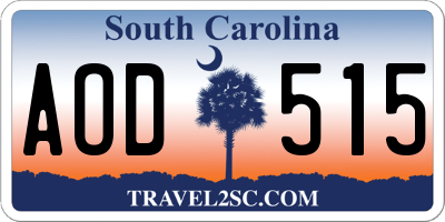 SC license plate AOD515