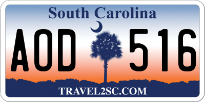 SC license plate AOD516