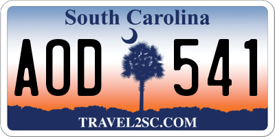 SC license plate AOD541