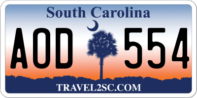 SC license plate AOD554