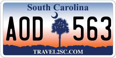 SC license plate AOD563