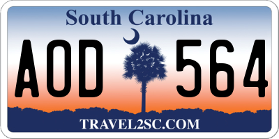 SC license plate AOD564