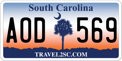 SC license plate AOD569