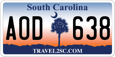 SC license plate AOD638