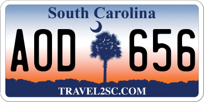 SC license plate AOD656