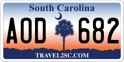 SC license plate AOD682