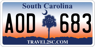 SC license plate AOD683