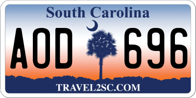 SC license plate AOD696