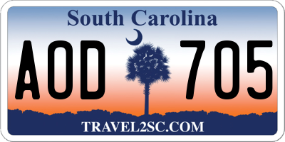 SC license plate AOD705