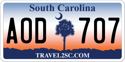 SC license plate AOD707