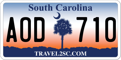 SC license plate AOD710
