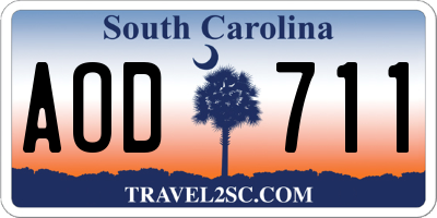 SC license plate AOD711