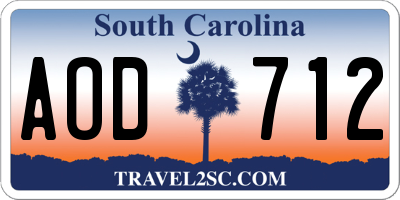 SC license plate AOD712