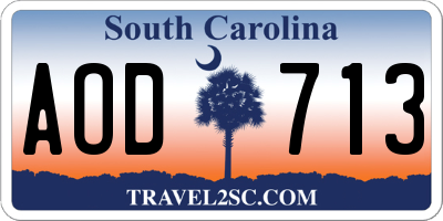 SC license plate AOD713
