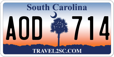 SC license plate AOD714