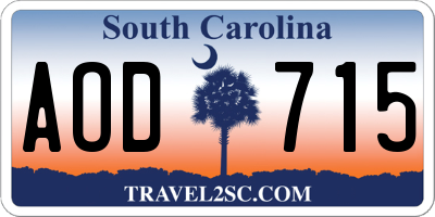 SC license plate AOD715