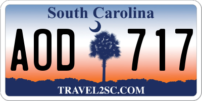 SC license plate AOD717