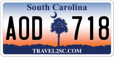 SC license plate AOD718
