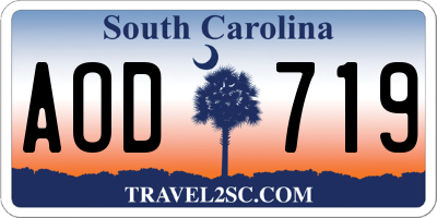 SC license plate AOD719
