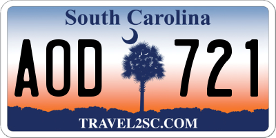 SC license plate AOD721