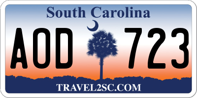 SC license plate AOD723