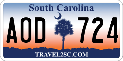 SC license plate AOD724