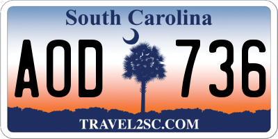 SC license plate AOD736