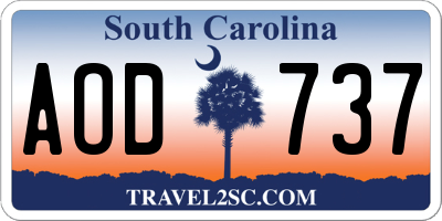 SC license plate AOD737