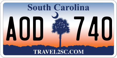 SC license plate AOD740