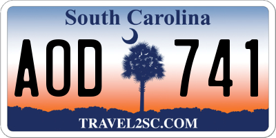 SC license plate AOD741