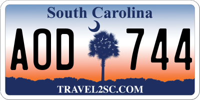 SC license plate AOD744