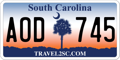 SC license plate AOD745