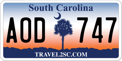 SC license plate AOD747