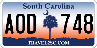 SC license plate AOD748