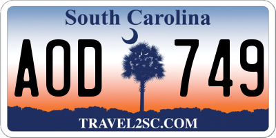 SC license plate AOD749