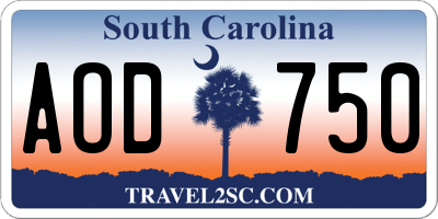 SC license plate AOD750