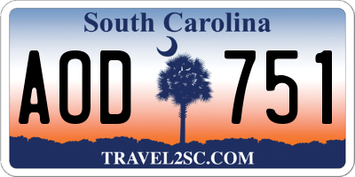 SC license plate AOD751