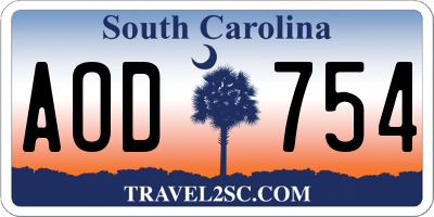 SC license plate AOD754