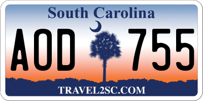 SC license plate AOD755