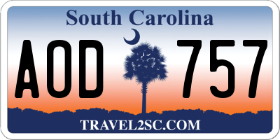 SC license plate AOD757