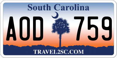SC license plate AOD759