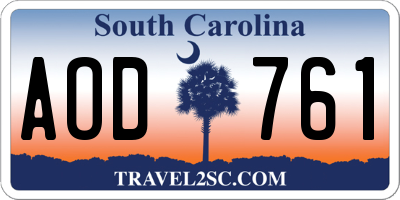SC license plate AOD761