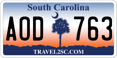SC license plate AOD763