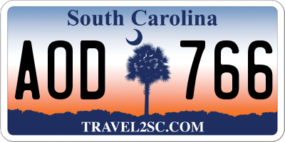 SC license plate AOD766